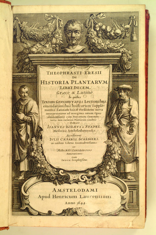 Теофраст frontispis illyustrirovannogo izdaniya historia plantarum amsterdam 1644 - Теофраст