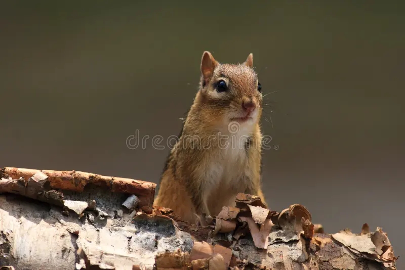 Берёза alert chipmunk birch bark 16463121 - Берёза