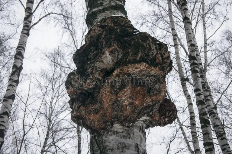 Берёза gigantskoe gribnoe chaga parazita na hobote berezy grib gribka polki 135095363 1 - Берёза
