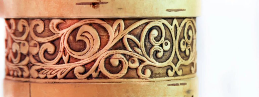 Берёза volume floral ornament embossed birch bark box embossing 74065638 1024x383 - Берёза