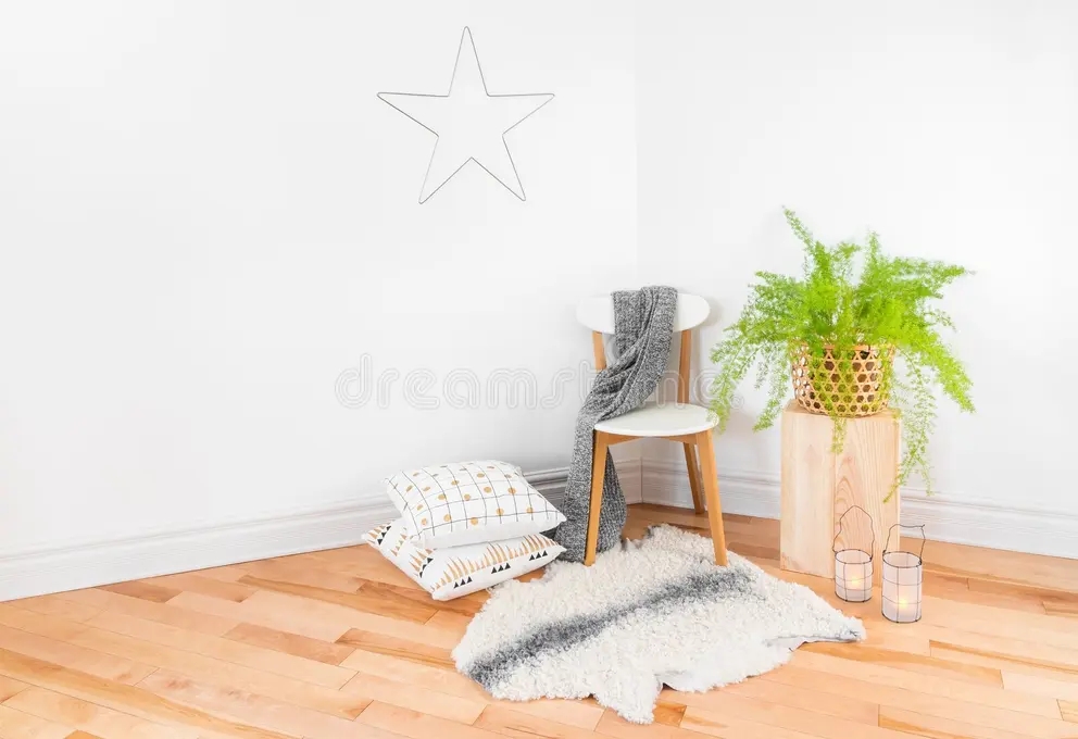decoracion casera acogedora hermosa con los materiales naturales y la planta verde 143292903 - Аспарагус